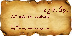 Örmény Szabina névjegykártya